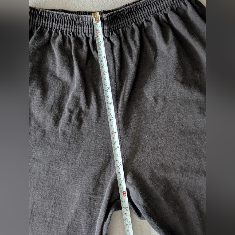 Vintage Cotton Pants Handpainted Floral Rose Black Jogger Artsy Chic Teacher - Picture 12 of 12